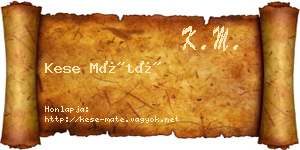 Kese Máté névjegykártya
